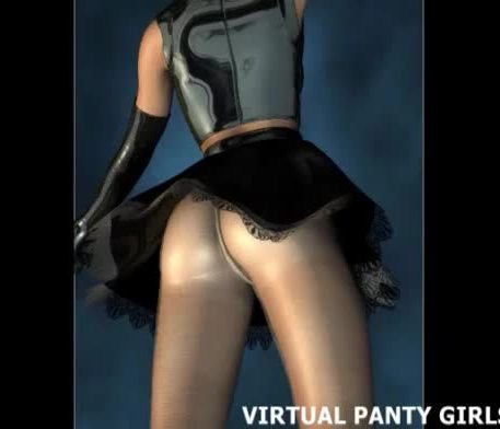 3d animated stripper in cute pink panties