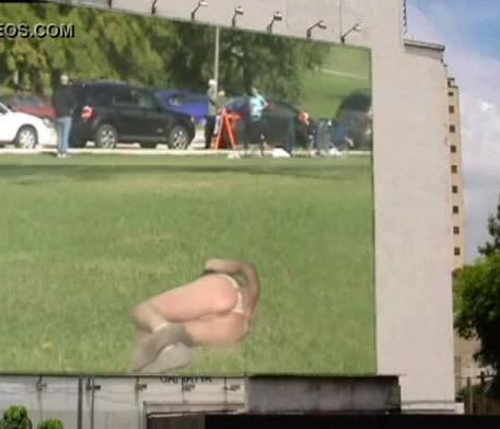 Naked outdoor billboard ass display 1 by Mark Heffron