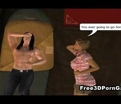 Sexy 3D cartoon brunette gets fucked while camping